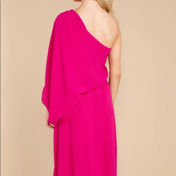 Womens Vici One Shoulder Pink Long Dress Size Large New with tags - Picture 13 of 16